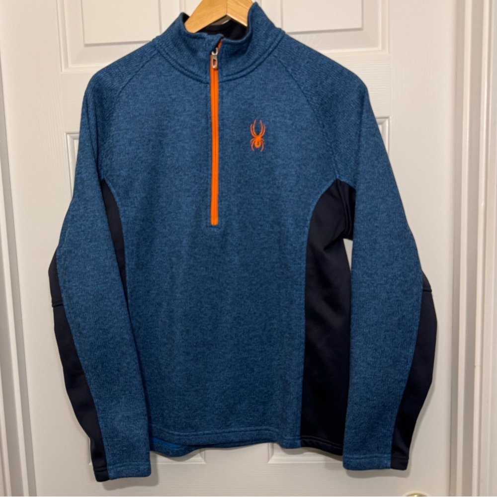 Spyder 1/4‎ Zip Pullover Core Sweater Blue Black Mens Medium